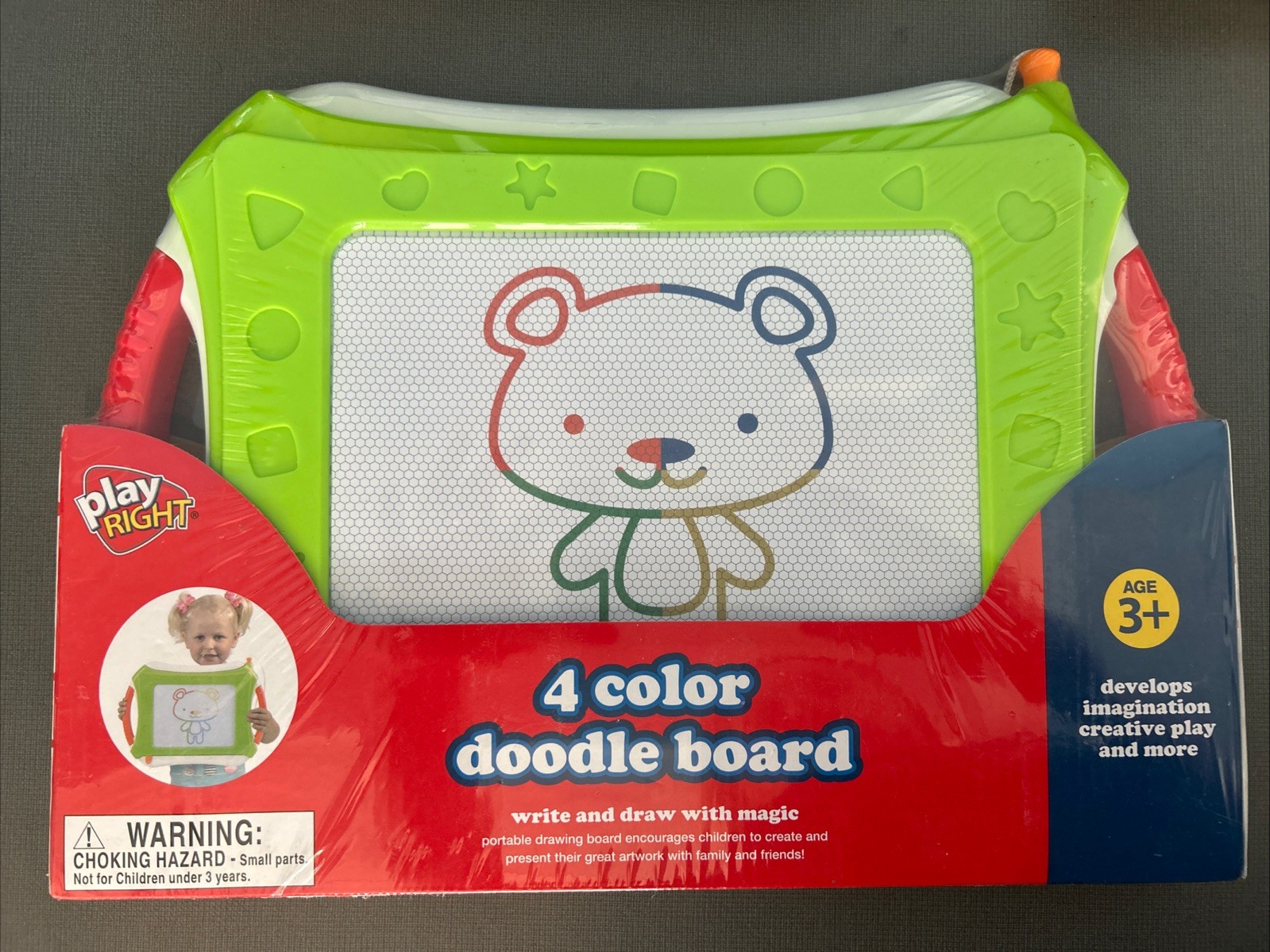 Kids Play Right 4 Color Doodle Board Toy Write And Draw With Magic