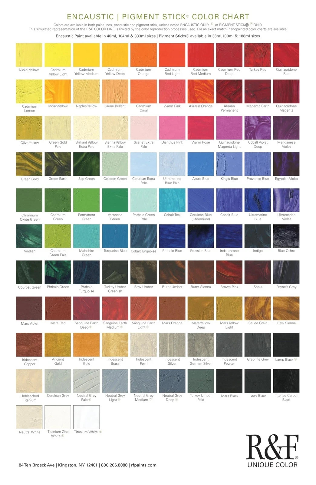 RF Handmade Paints -Pigment Stick Set : 38ml : Painters Dozen Set 1 : 12 Colors
