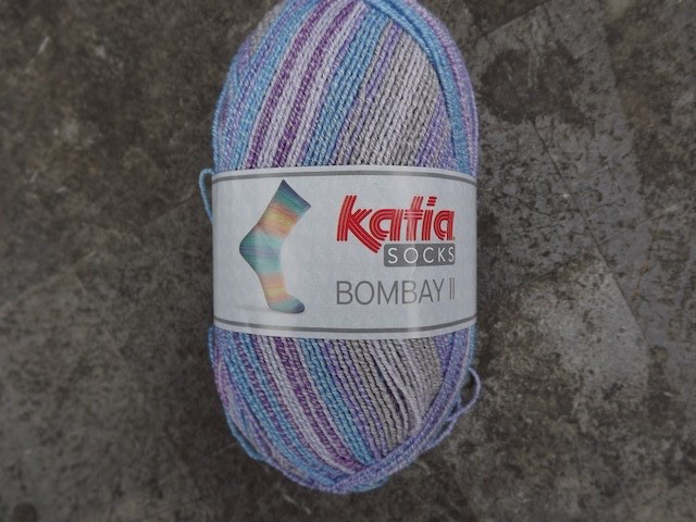 Katia Bombay Cotton blend sock yarn, 1 skein, Color 71, three balls available