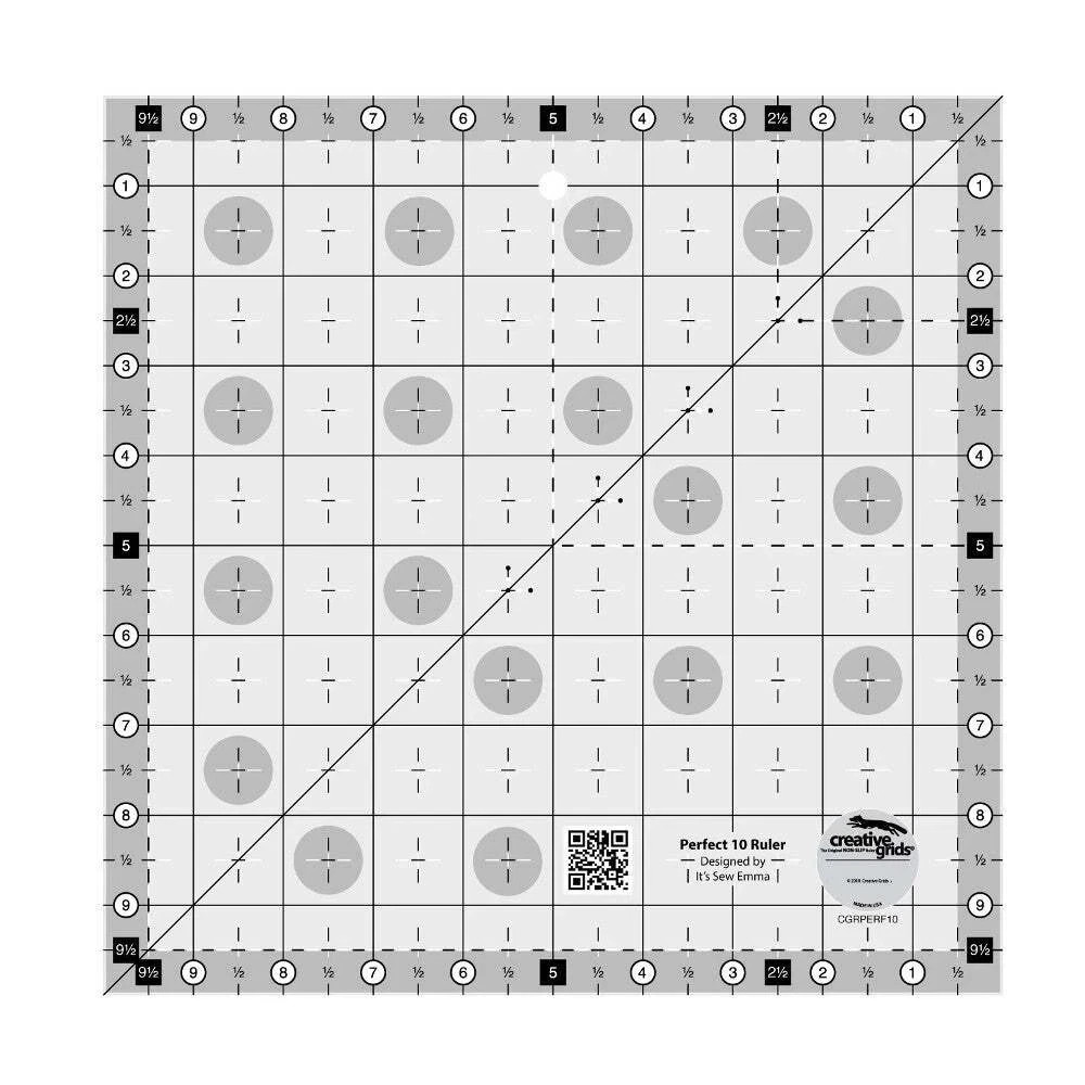 Creative Grids Perfect 10 Sewing and Quilting Ruler Brand New