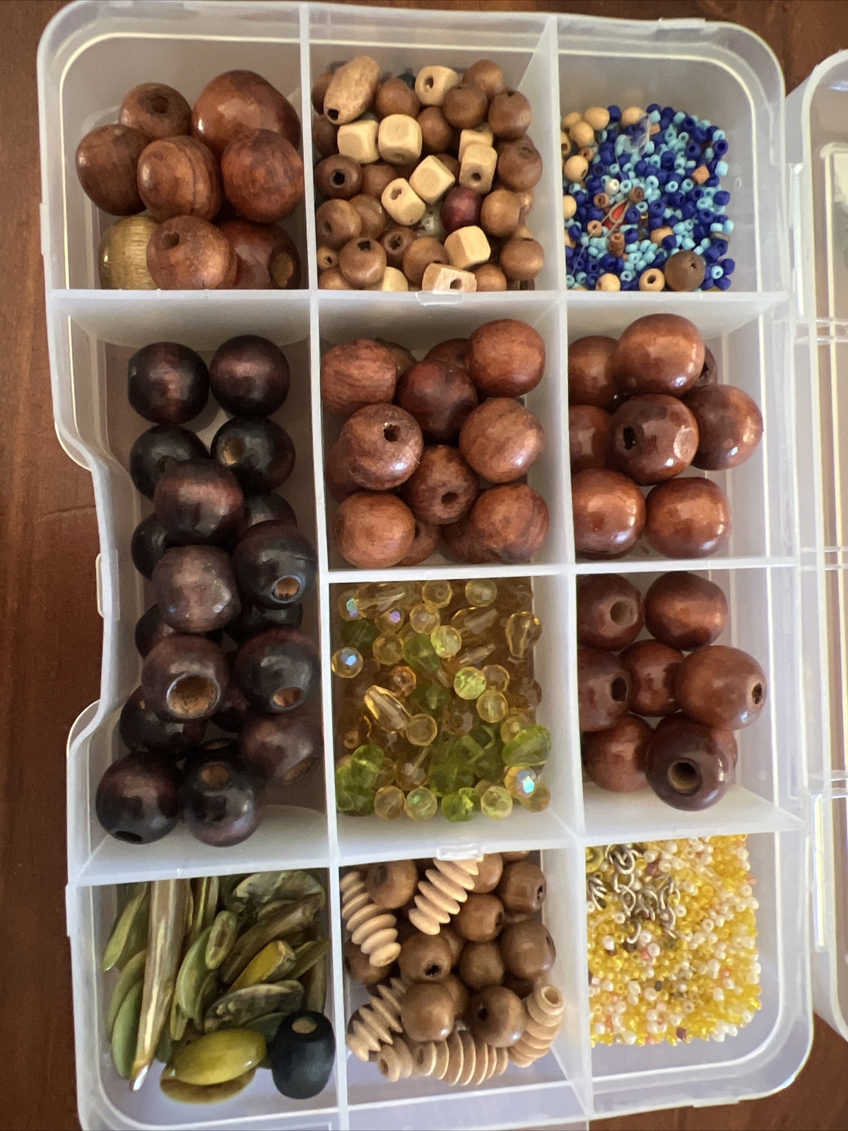 Bulk Buy Beads Container Wood plastic Acrylic Glass Shell Mix Round Seed Faceted