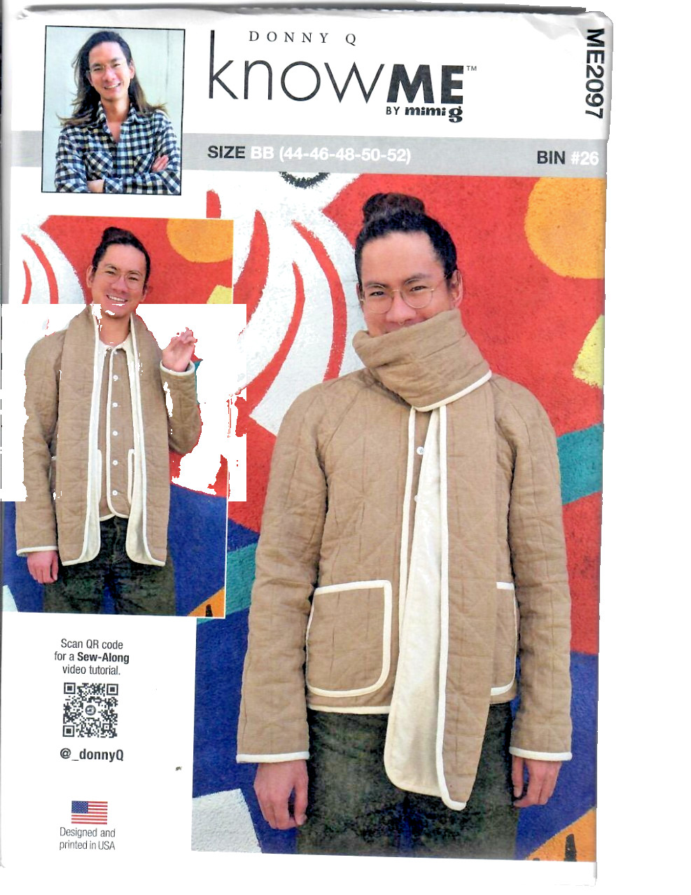 McCall’s know ME Sewing Pattern ME2097 Men’s Jacket w/Scarf by: Mimi G. 44-52