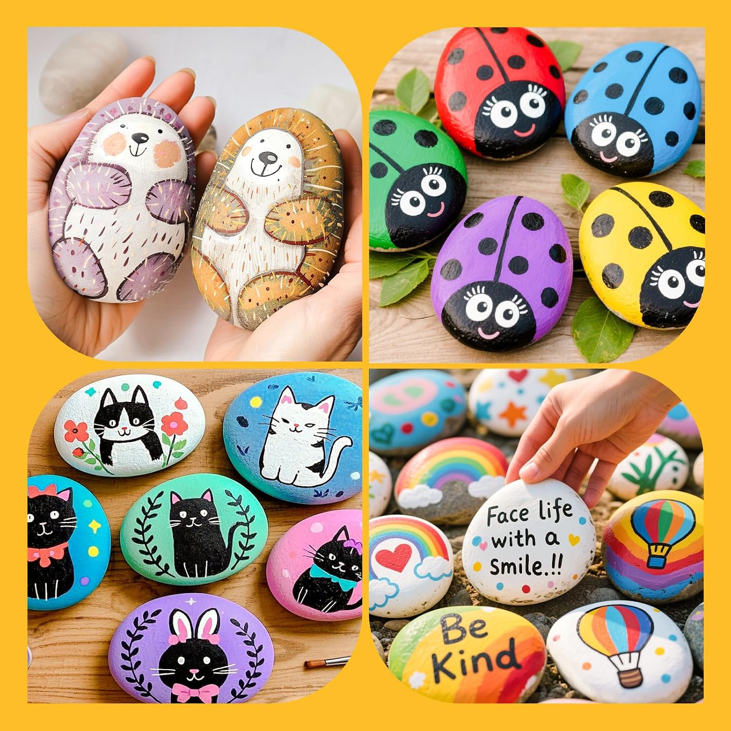 30 Pcs Extra Large 4-5 Inch Rocks for Painting, Flat Smooth River