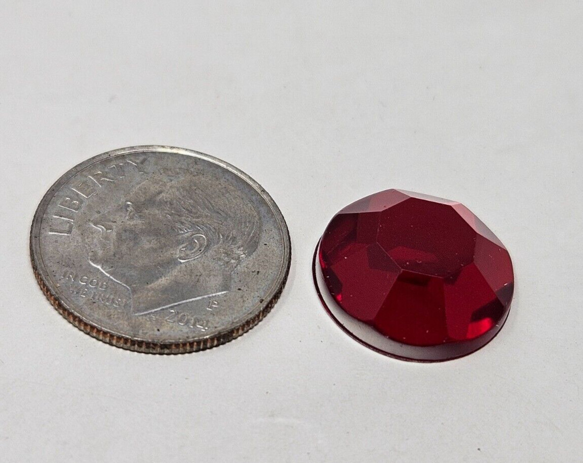 100 pcs 14mm Round Red Crystal Rhinestones Craft Glue On Jewels Gems VTG