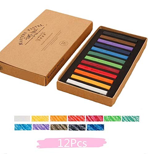 Non Toxic Artist Pastels,Square Soft Pastels Set,Chalks 12/24/36/48 Colors So…