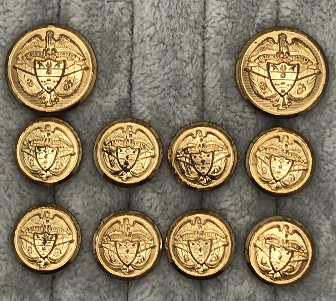 Men’s Blazer Jacket Button Set of 10 Gold-Tone LIBERTAD Y ORDEN Freedom & Order