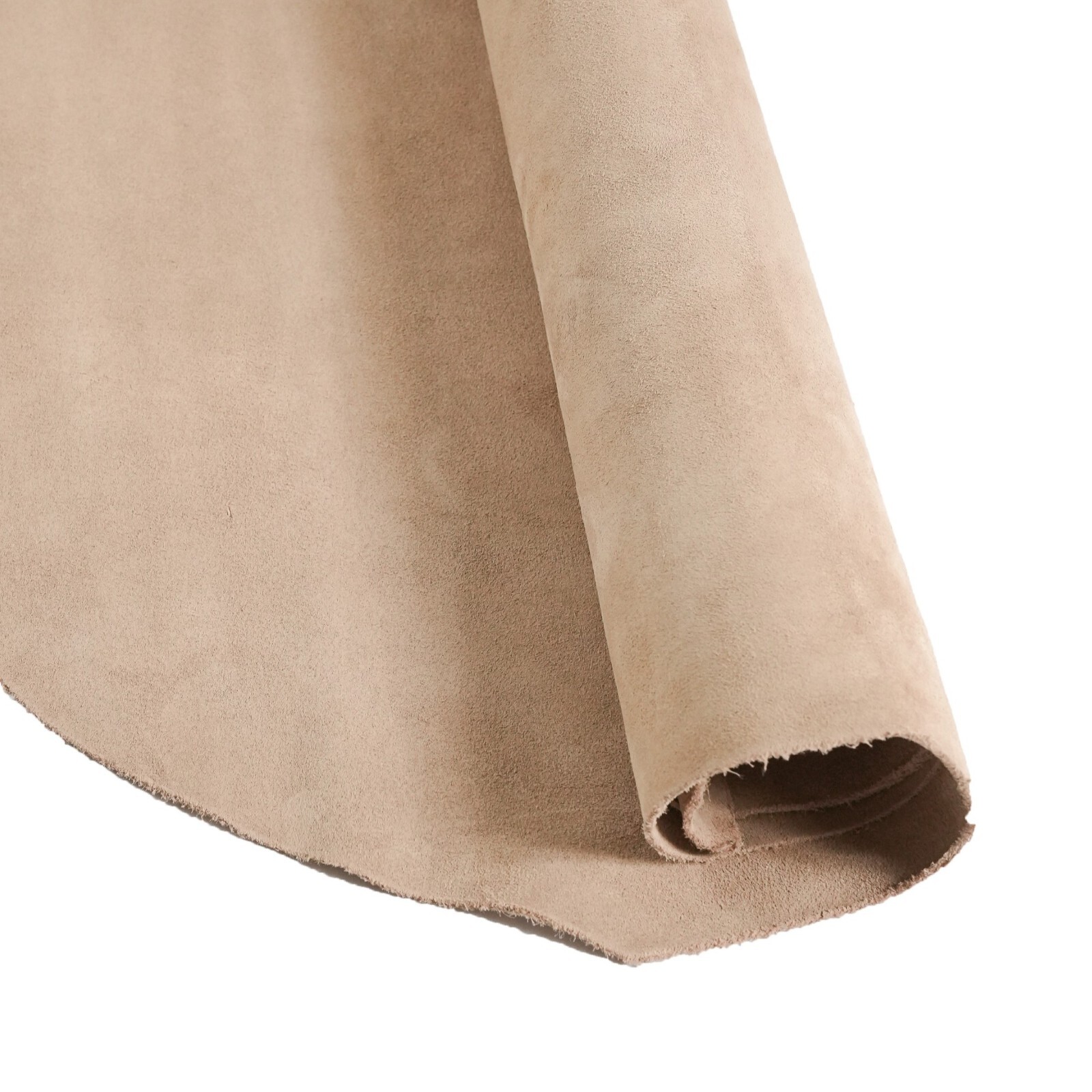 Cowhide Suede Leather 3.5-4 oz, Beige, Sheets and Hides
