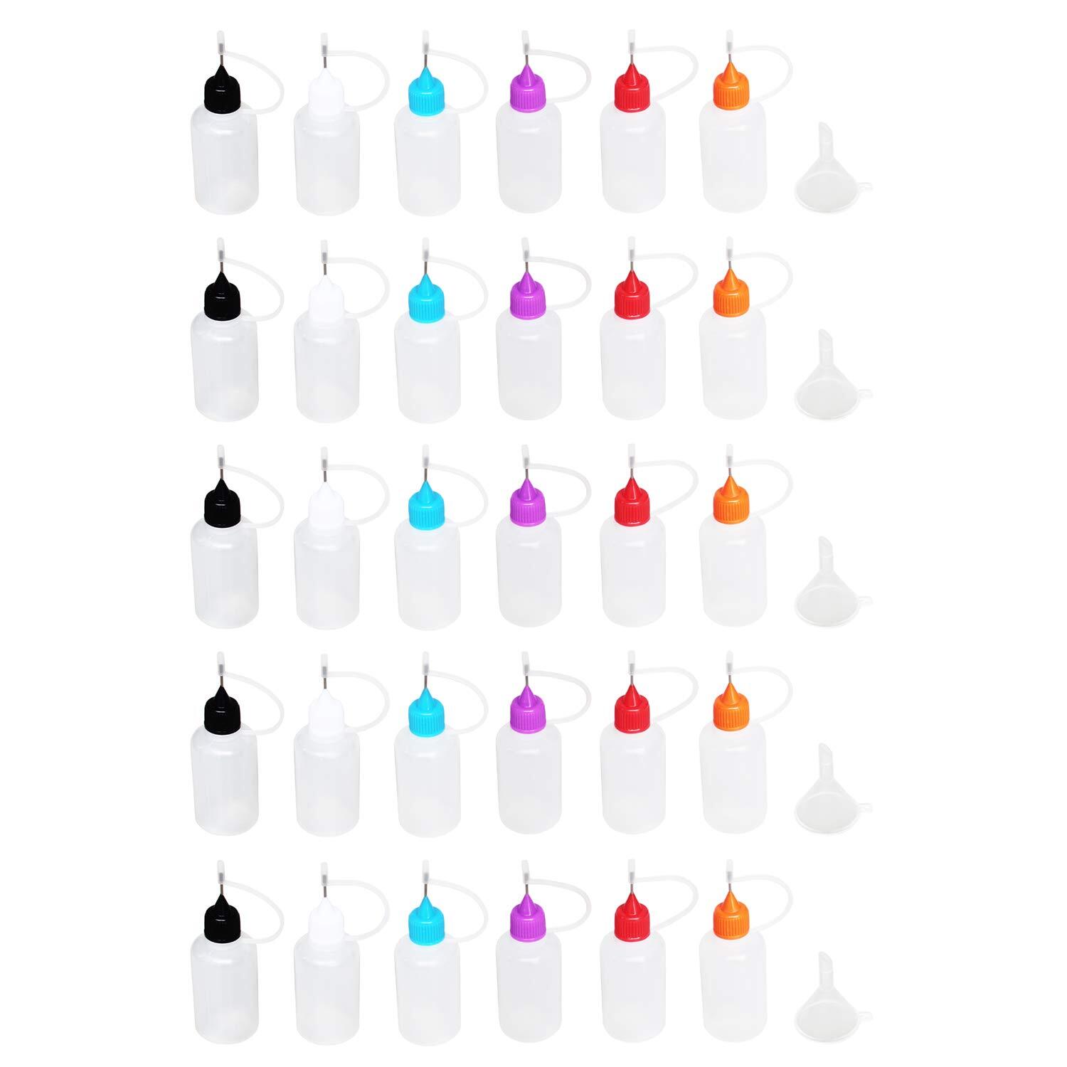 30 Pcs Precision Tip Applicator Bottles, Including 30pcs 1 Ounce Translucent …