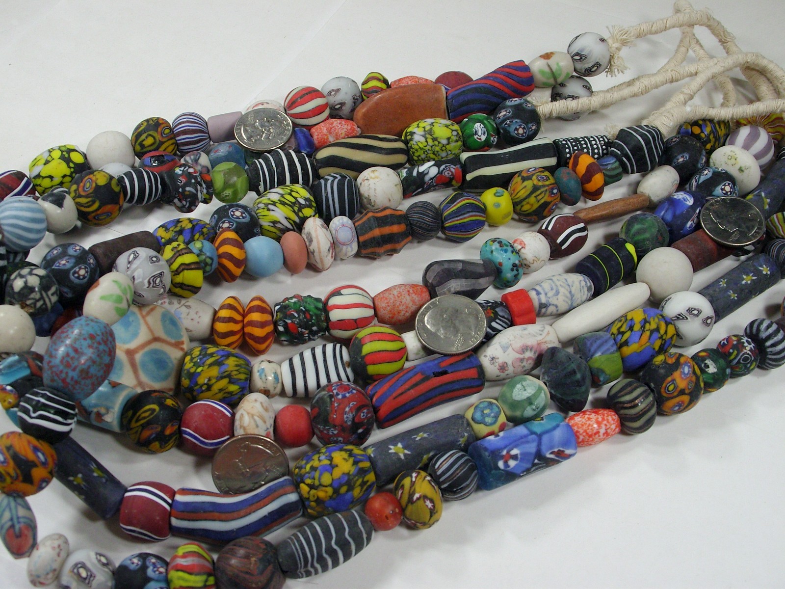 4 Strands 24″ India Handmade 2nd Quality Replica African Trade Beads (PO-9) ⭐