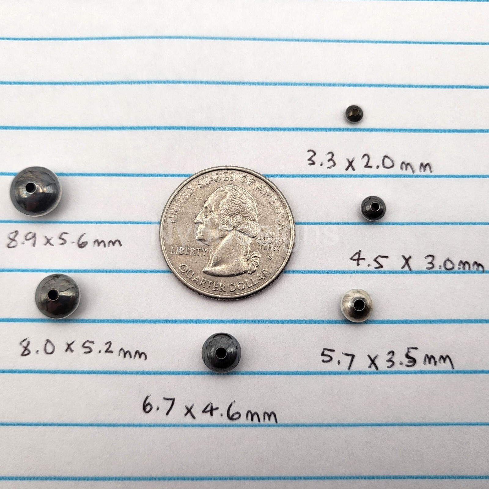 High Quality Navajo Saucer Pearl .925 Sterling Silver Beads 3.3-8.9mm forJewelry