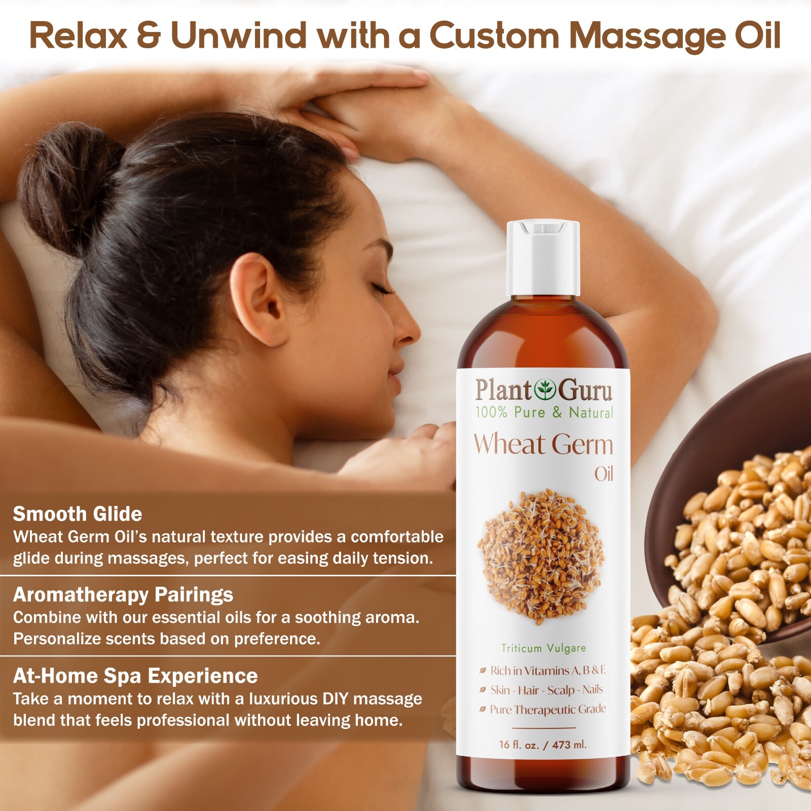 Wheat Germ Oil Cold Pressed Unrefined 100% Pure Natural Raw
