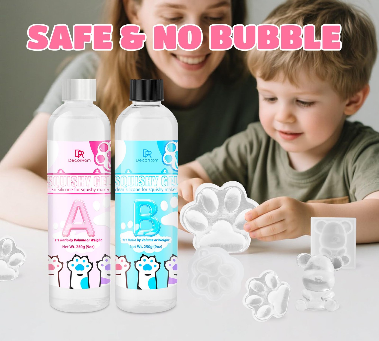 Liquid Silicone for Taba Squishy Kit- 18oz small to medium, Transparent