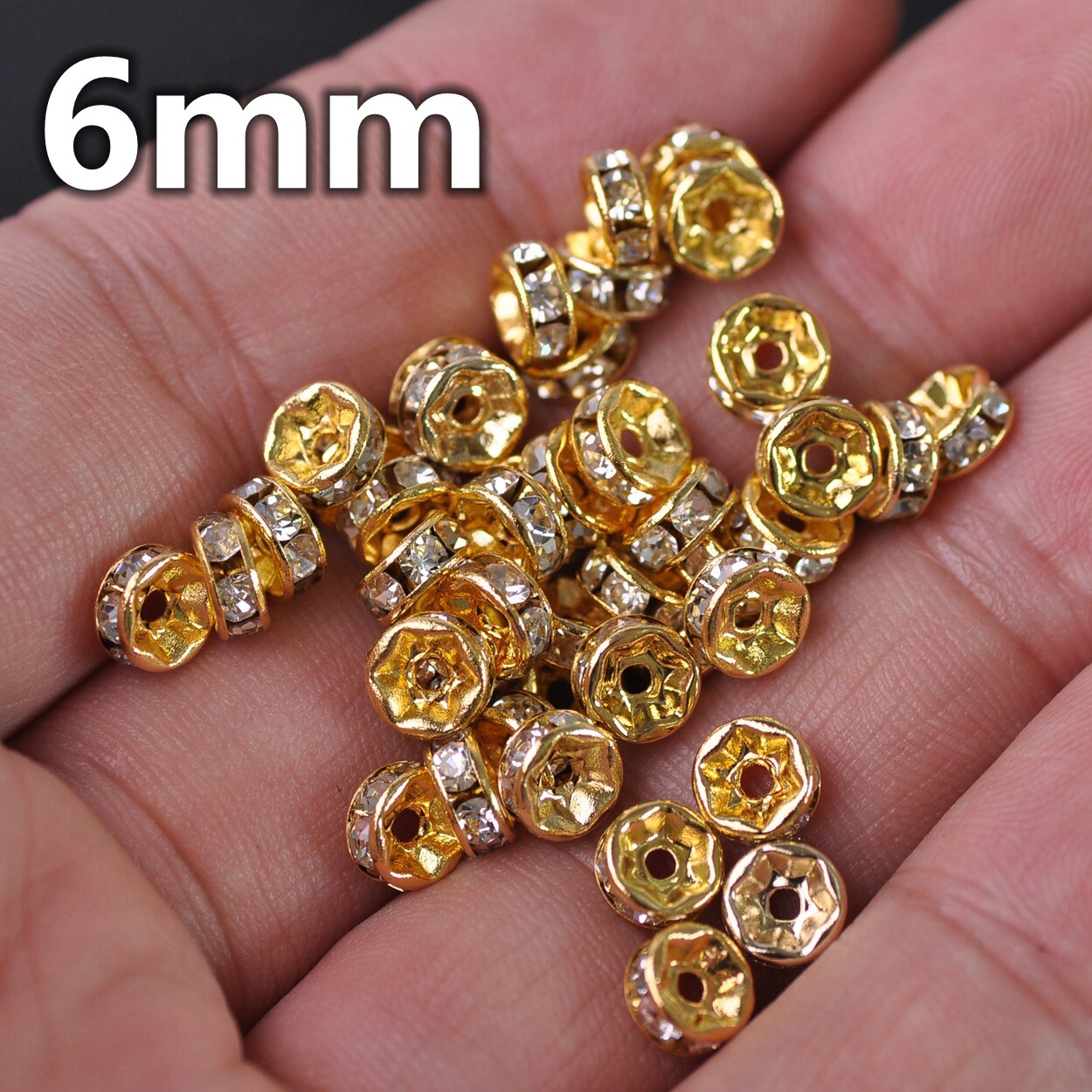 Wholesale Czech Crystal Rhinestone Rondelle Loose Spacer Beads 4/5/6/8/10/12mm
