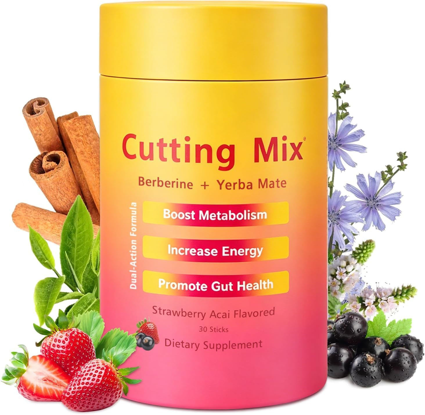 Cutting Mix Drink, Advanced Prebiotic, Vegan,Non-Gmo, Gluten-Free,Energy & Gut H