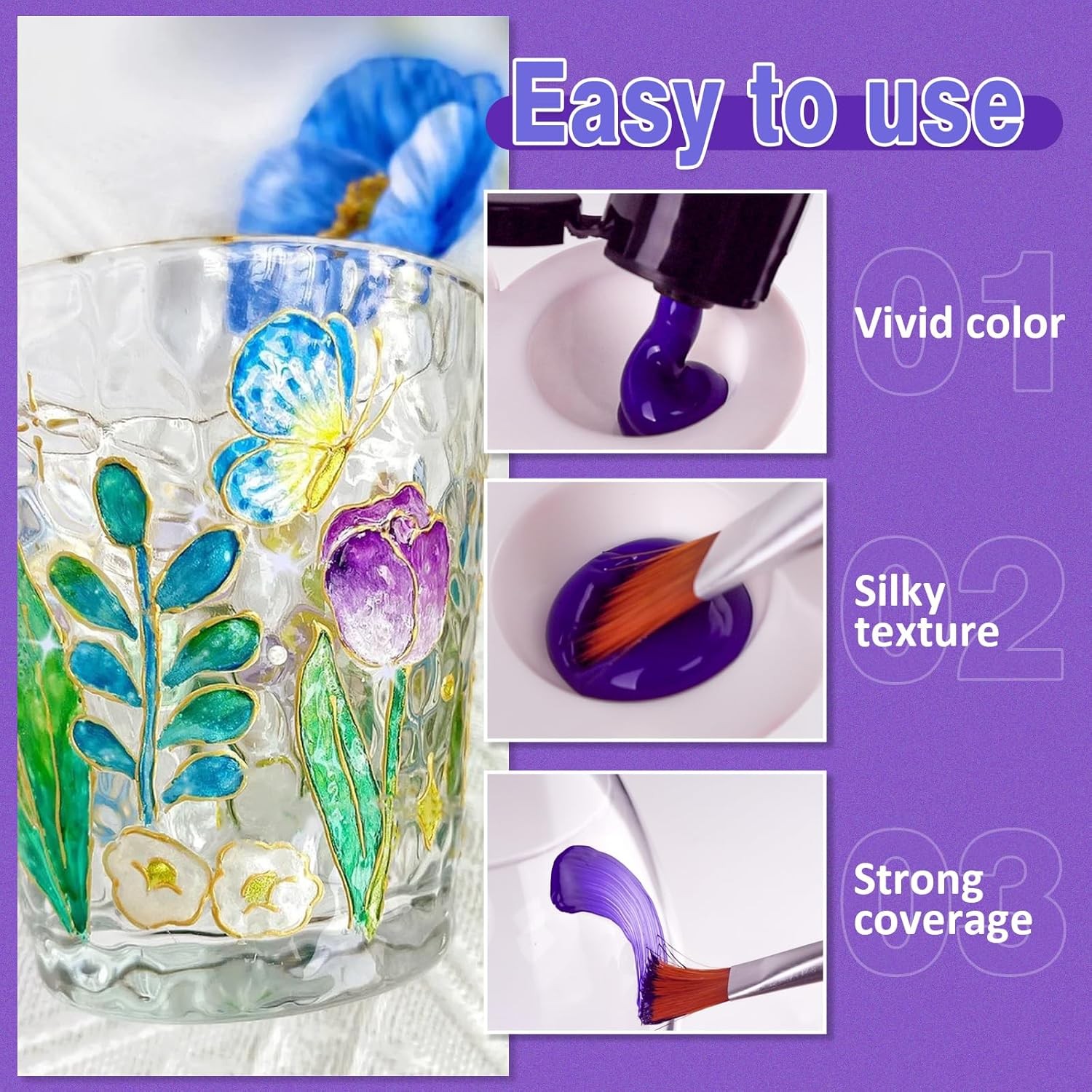 Colorful Stain Glass 1 Fl Oz (Pack of 1), 14 colors（1FL OZ）
