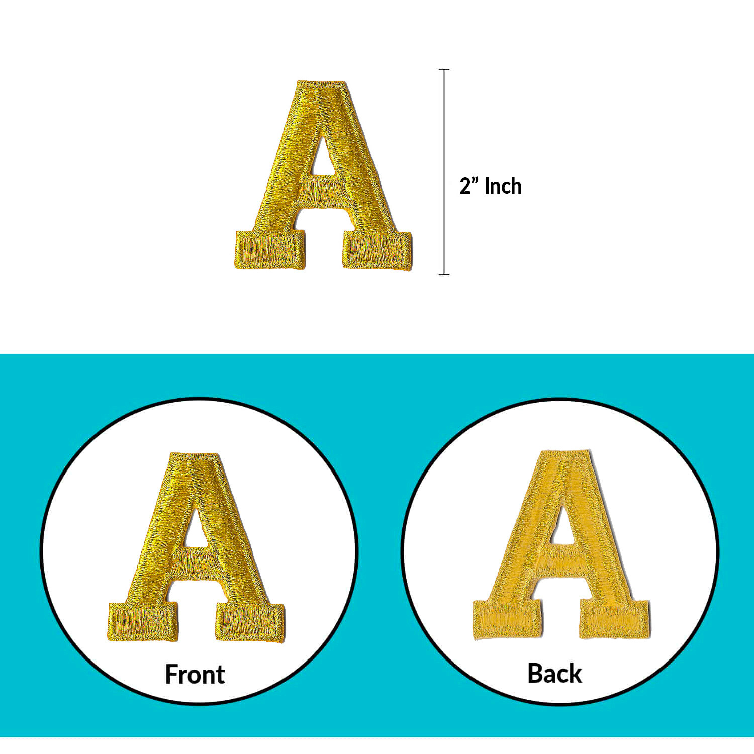 Iron on Letter Patches Embroidered 2″ Block Letters – 3 Colors – USA Seller!