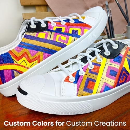 Leather Paint Set with Brush Applicator, Acrylic Shoe Dye, 12 Colors