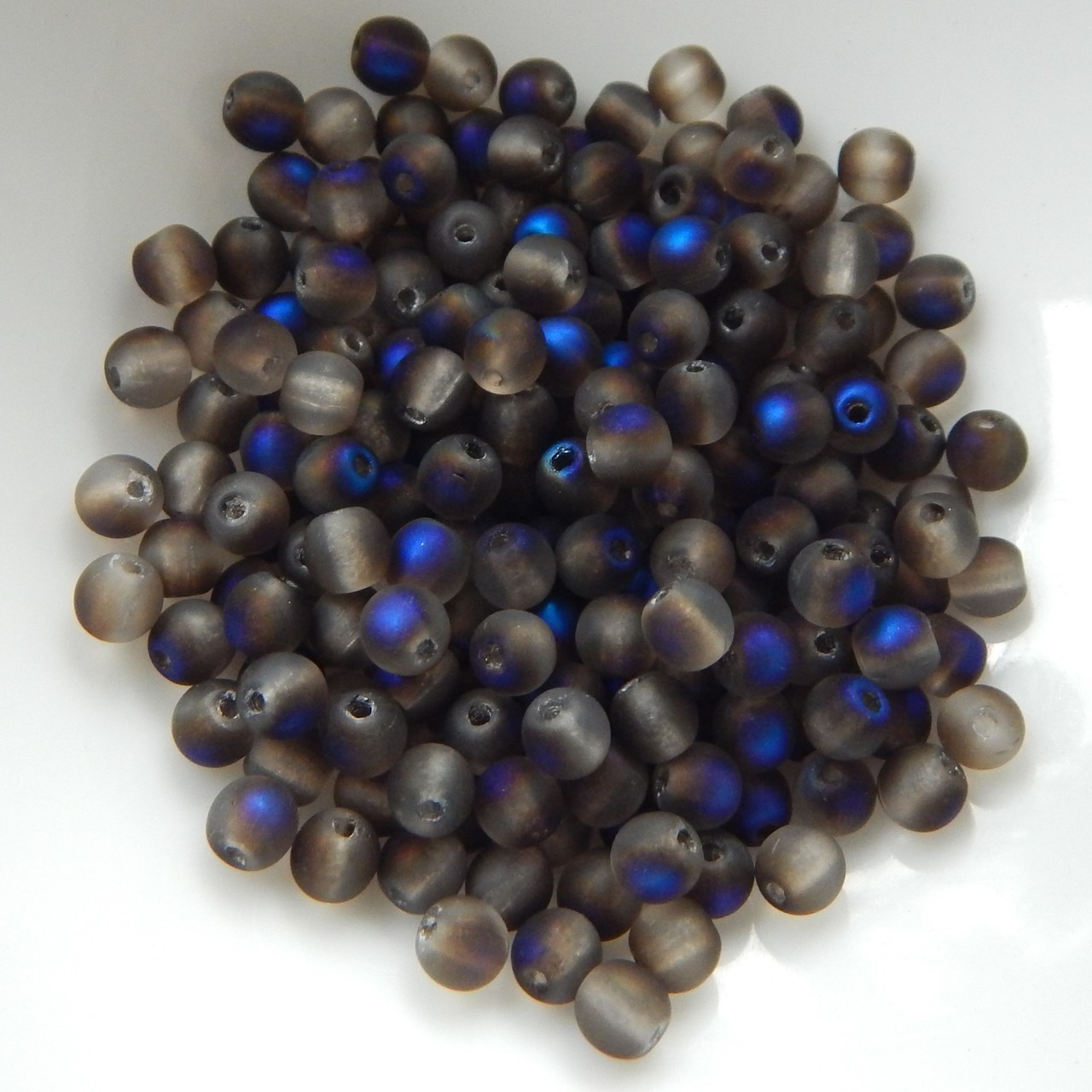 4mm Druk Rounds Matte Crystal Azuro (100 beads) Czech Glass Beads