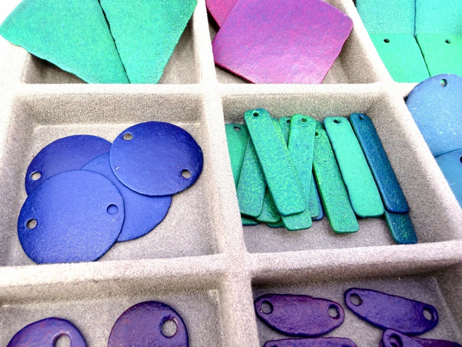 125+ Pcs Vintage Artisan Metal Enamel Pendants Charms Craft Findings Purple Blue