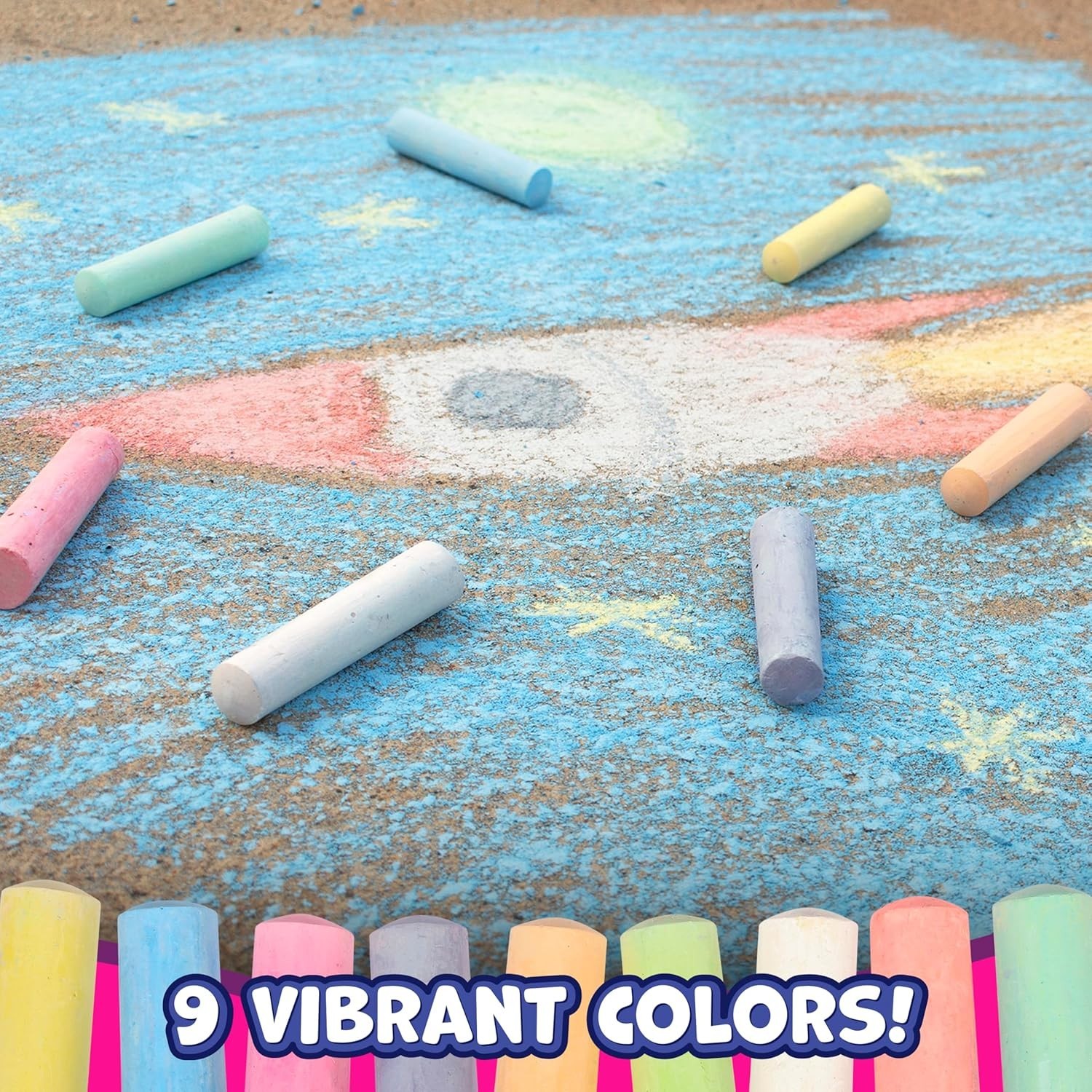 Non-Toxic Jumbo Sidewalk Chalk Set of 20 – Perfect for Kids’ Outdoor Creations