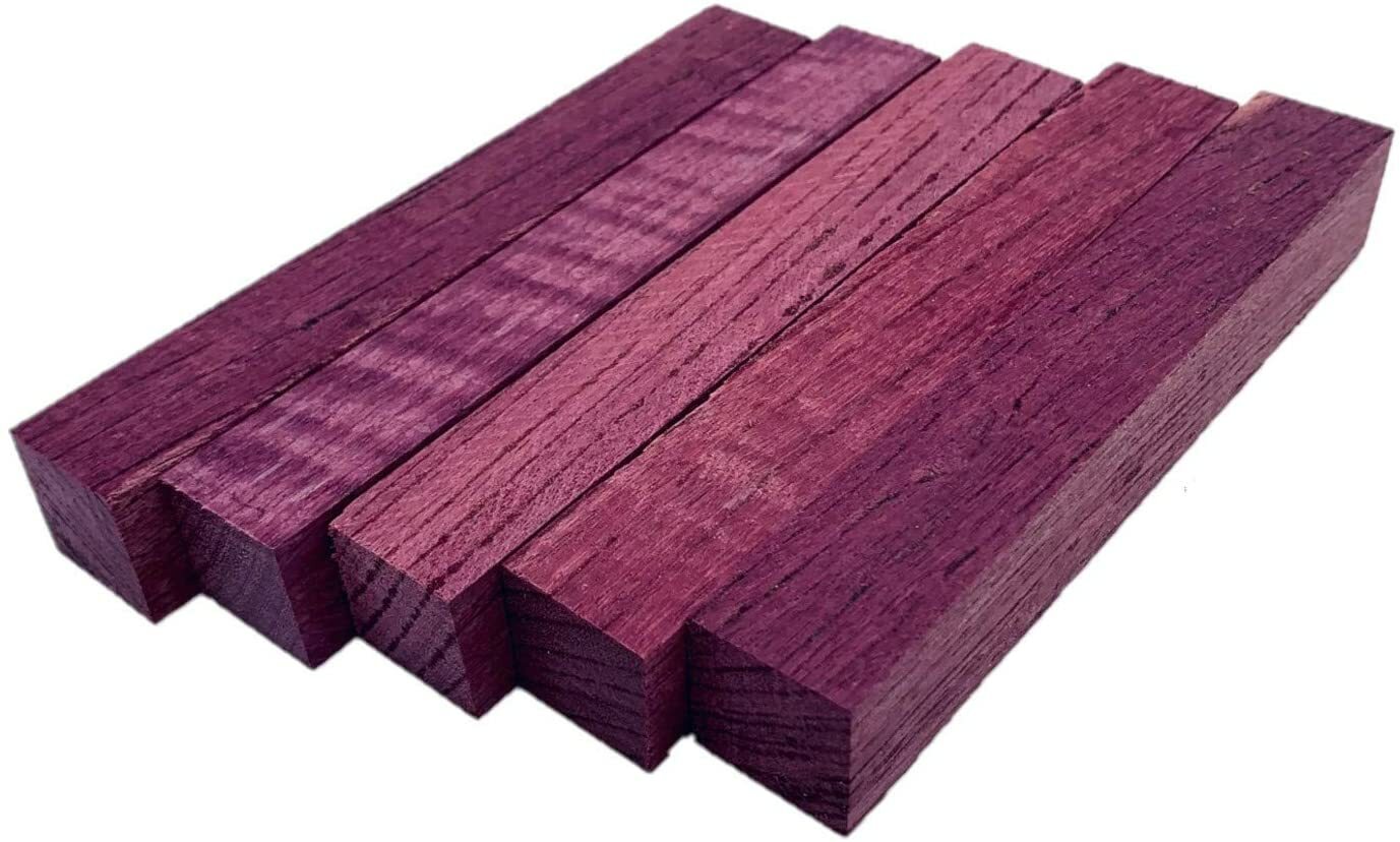Purpleheart Pen Blanks – 3/4″ x 3/4″ x 5″ (5 Pcs)