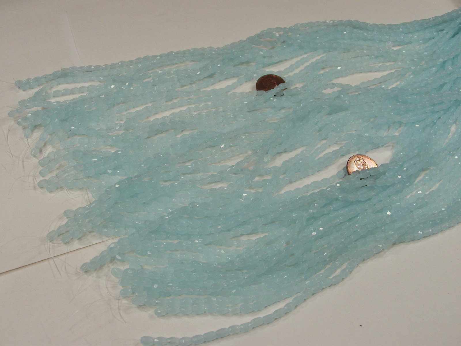 45 Strands 13″ (4mm x 5mm) Sky Blue China Crystal Glass Beads Bulk Lot (CQ-12) ⭐