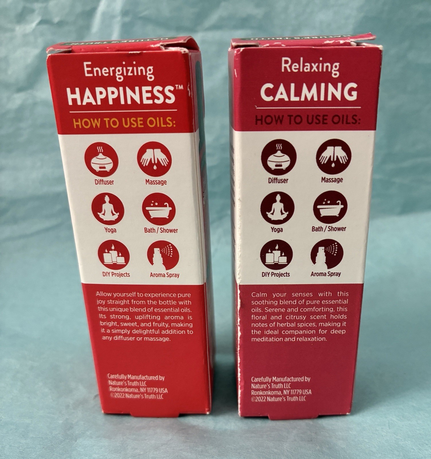 Nature’s Truth Aromatherapy Pure Essential Oil Happiness & Calming Lot of 2