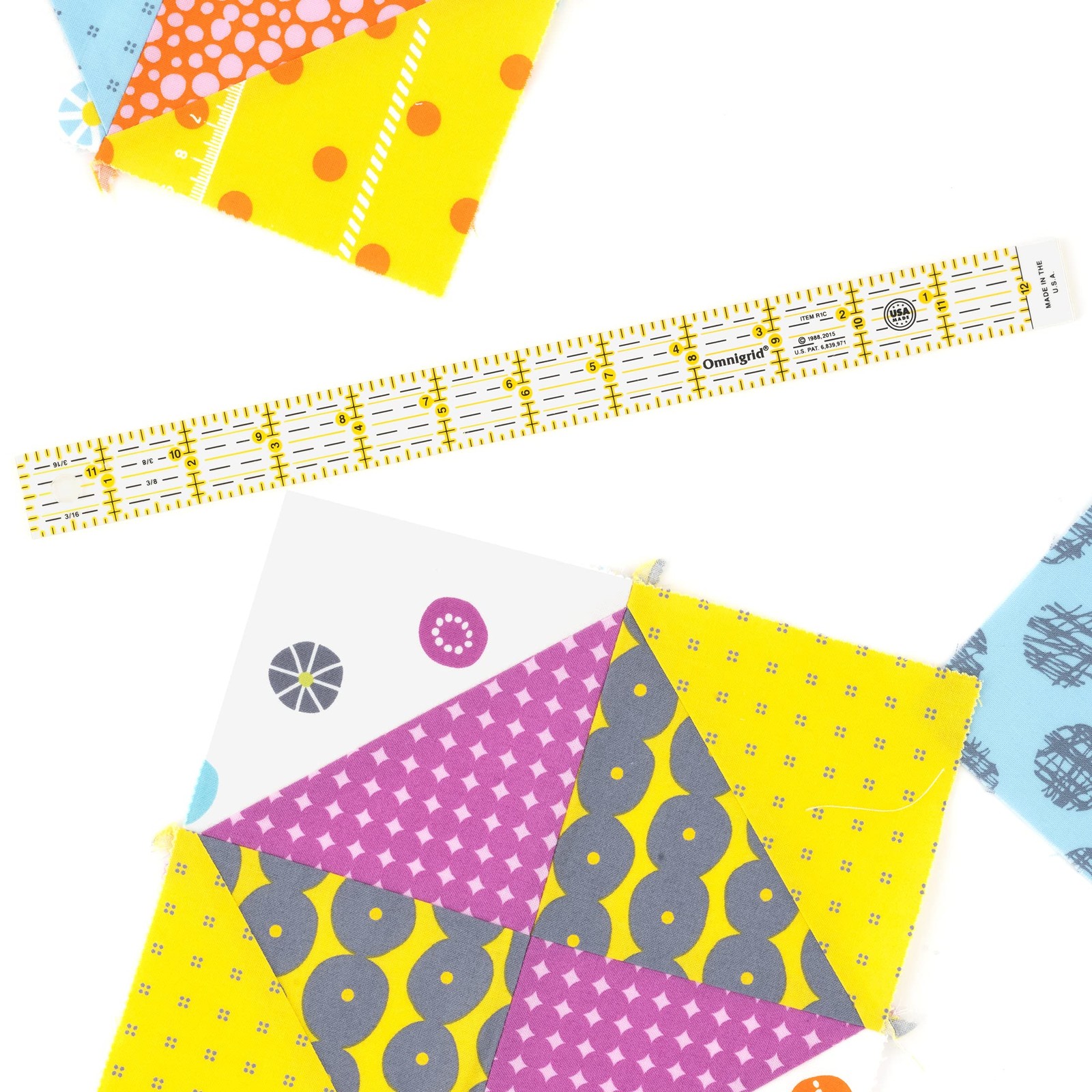 1 x 12-Inch Ruler, Clear Quilting and Sewing Ruler