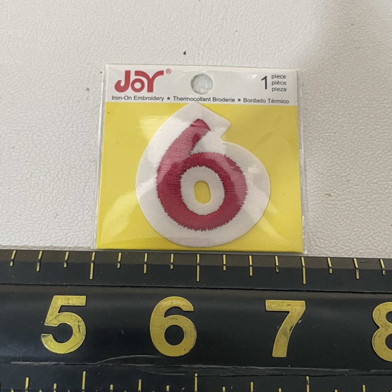 Small 1.5” Number # 6 Patch (Red On White “6”) M010