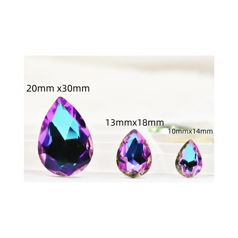 Rhinestone crystal Glass bead Pointback teardrop crafting needlework stones