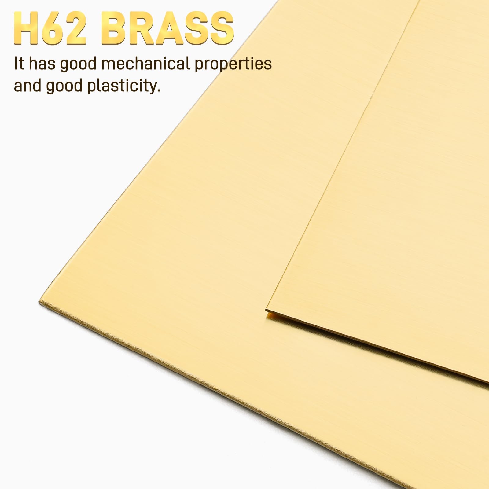 ELECTRAPICK 2 Pcs Brass Sheet, 24 Gauge(0.5 mm) 24 Ga Thickness, Gold