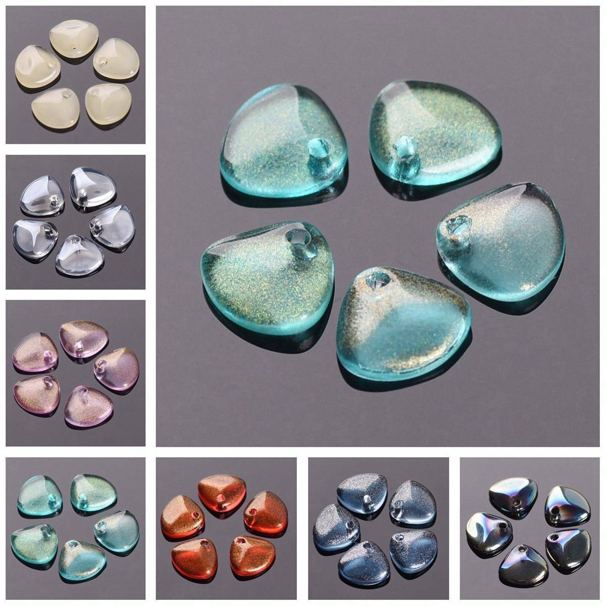 20pcs 8mm Foil Crystal Glass Petal Loose Pendant Beads lot for Jewellery Making