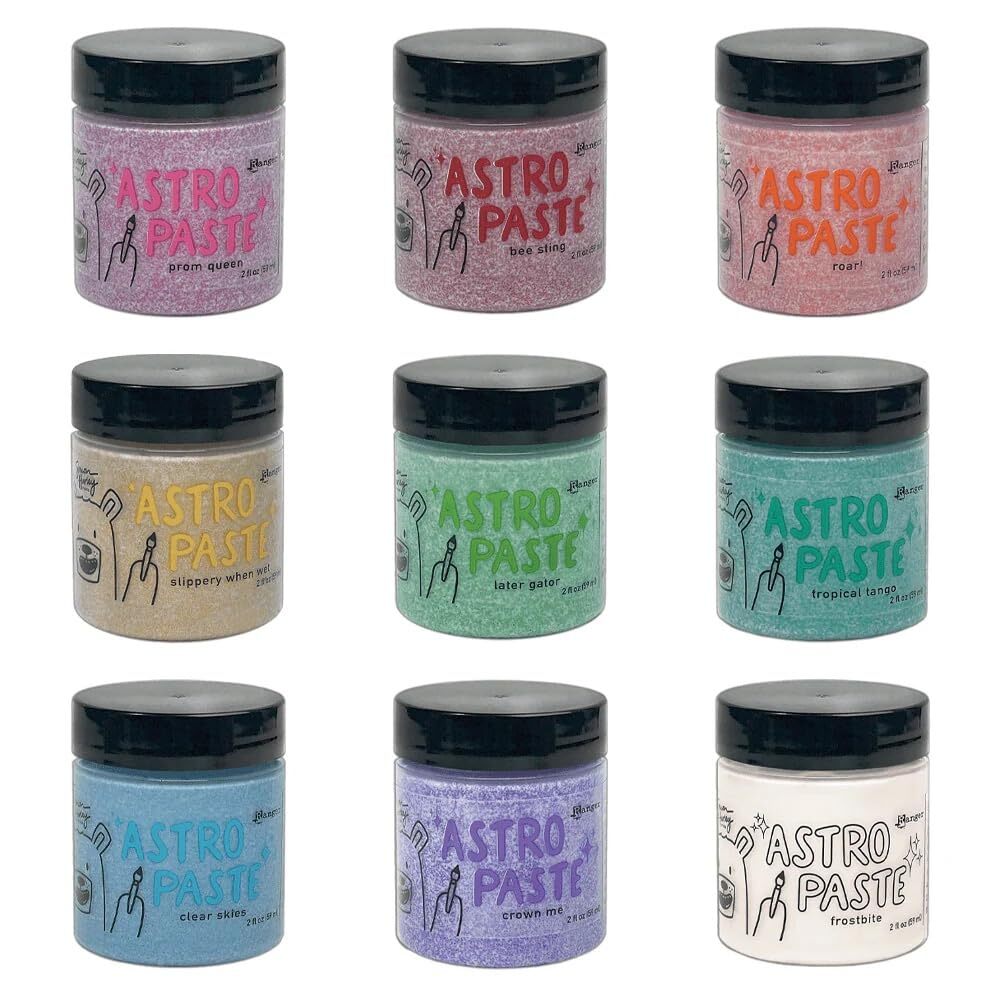Simon Hurley – Ranger Ink Astro Paste, Set of 9 Glitter Pastes, Prom Queen,