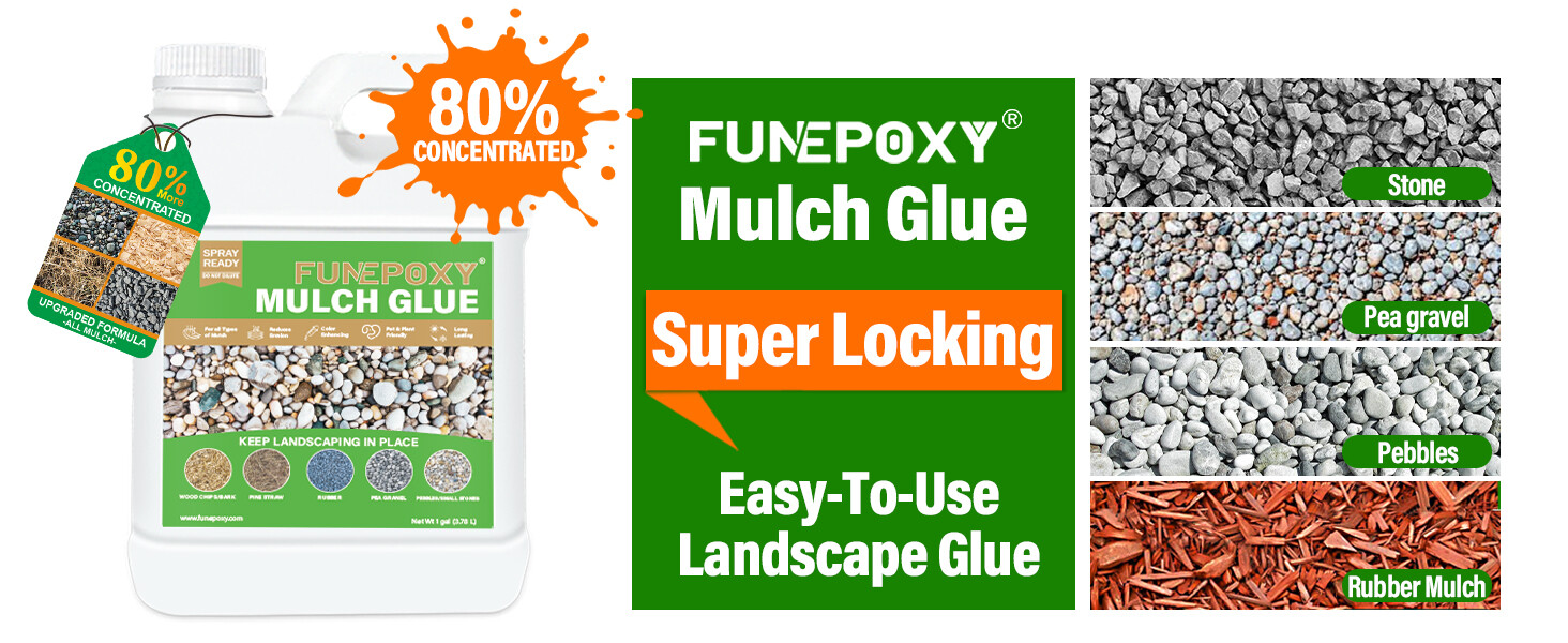 32OZ Mulch Resin or Landscaping, Rock Glue, Powerful Concentrated Sm Fast-Drying