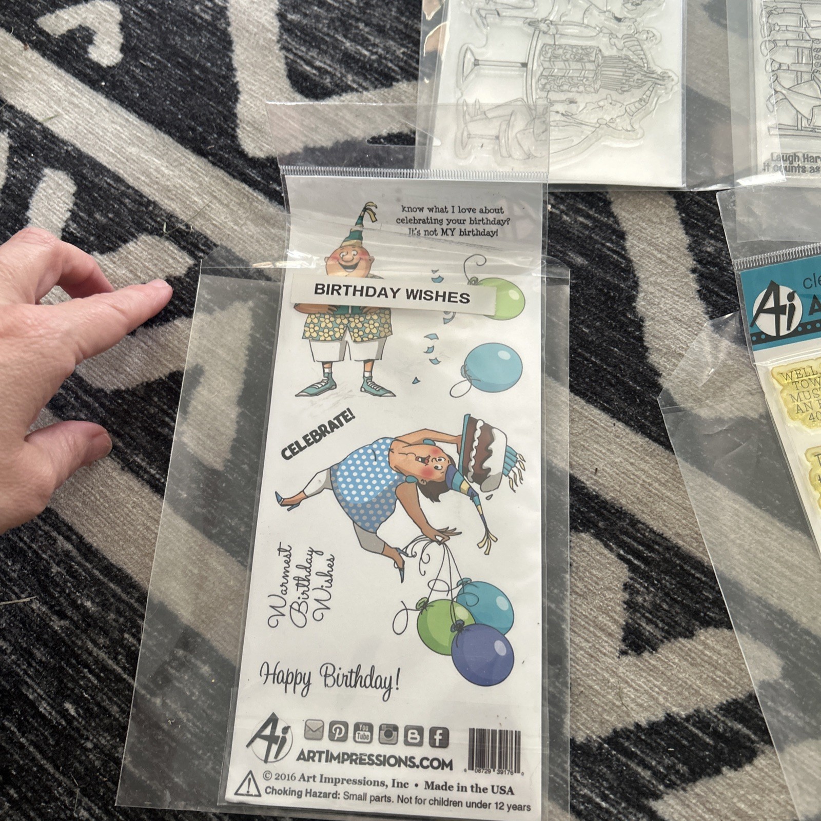 Lot 5 Art Impressions Piece Clear Stamp Set Fully Pamper Birthday Therapy Dare