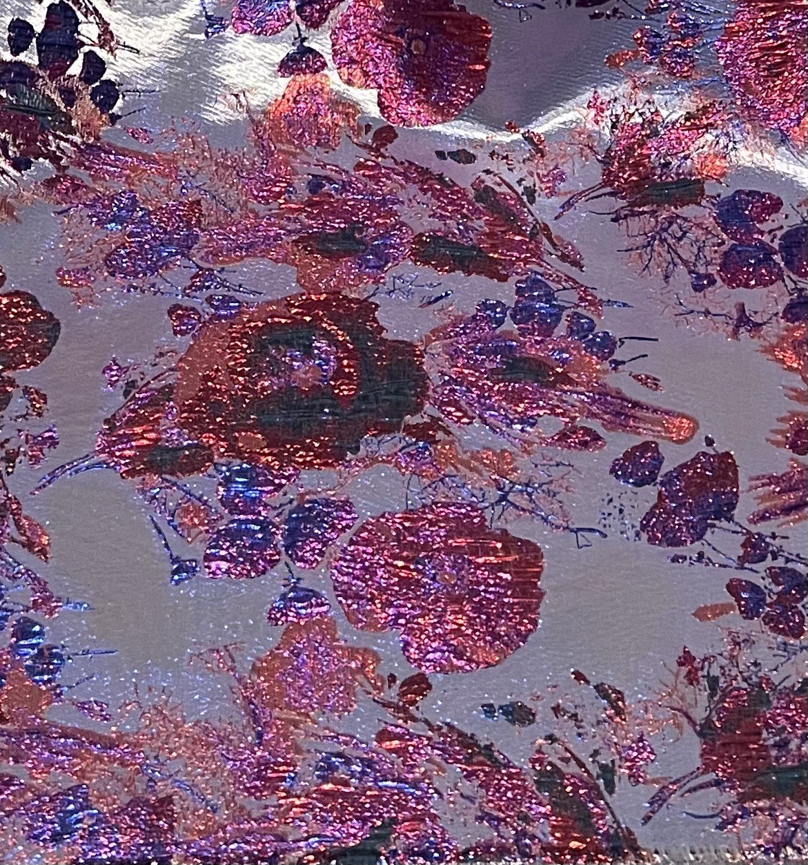 Purple blue Pink Jacquard Metallic Brocade Fabric 58” Width By The Yard