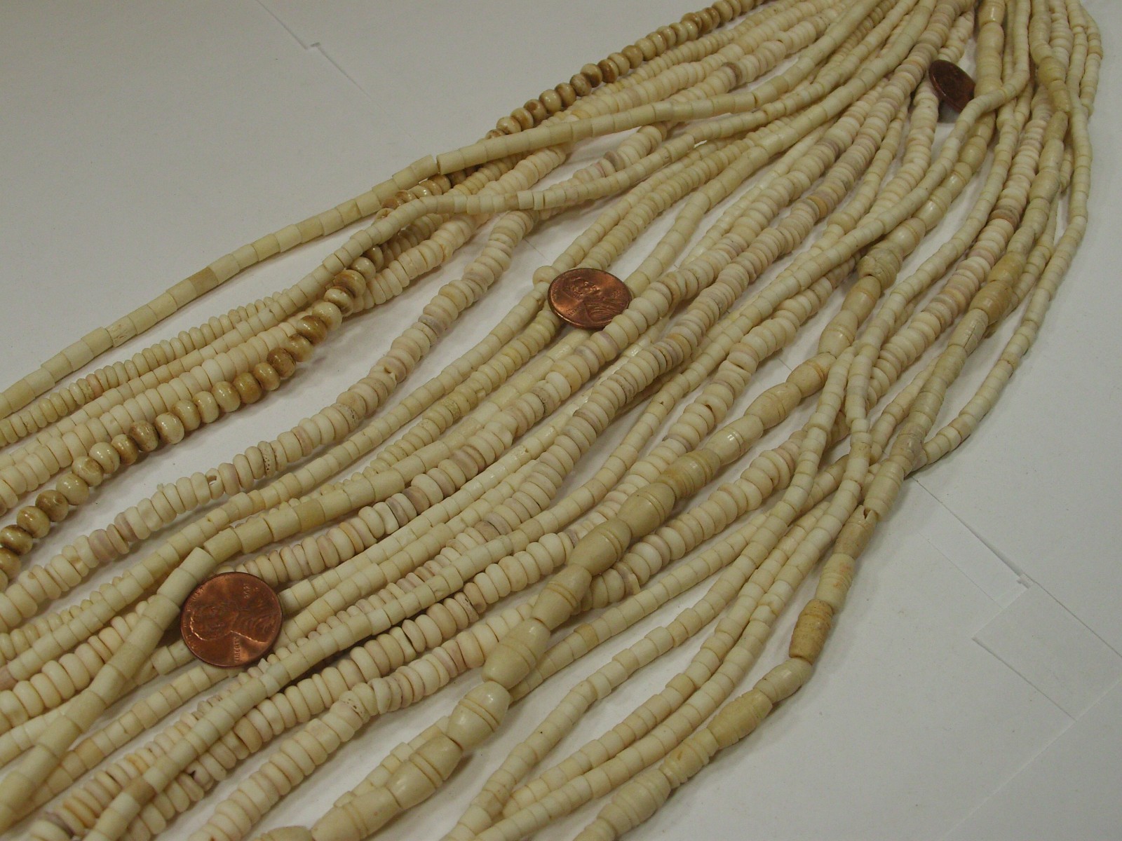 20 Strands (15″) India Handmade Assorted Water Buffalo Bone Beads Lot (QBQ-11) ⭐