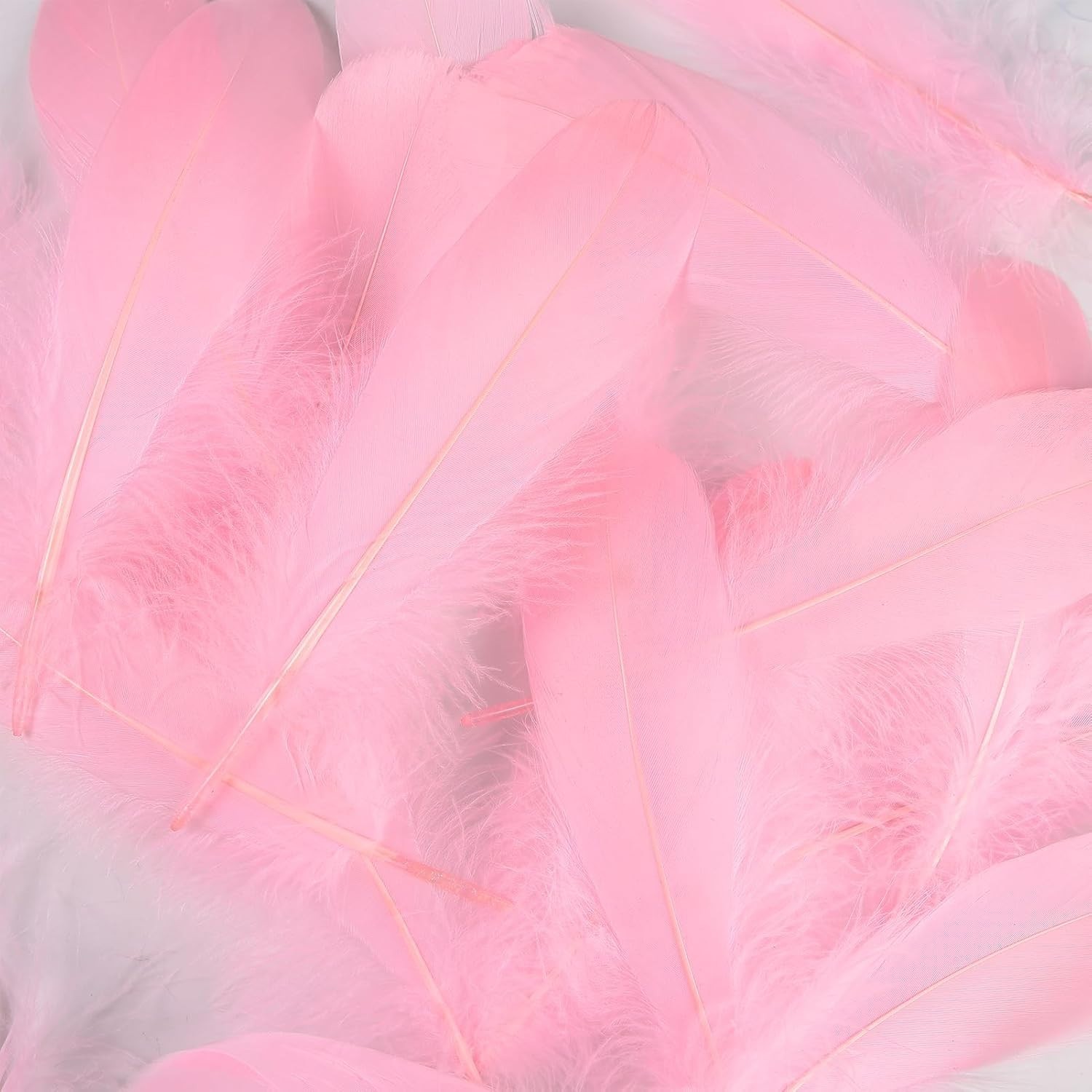 100% Cruelty-Free Pink Goose Feathers 6-8 inch for Romantic Decor & Crafts