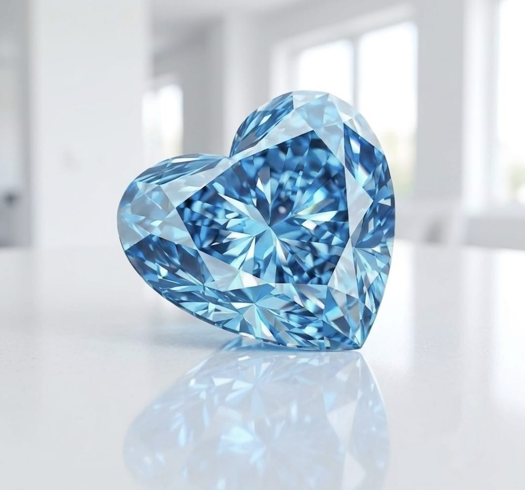 1 CT Lite Blue Color Heart Cut VVS1 Diamond 6.50×6.50 MM premium Gemstone 1 pc