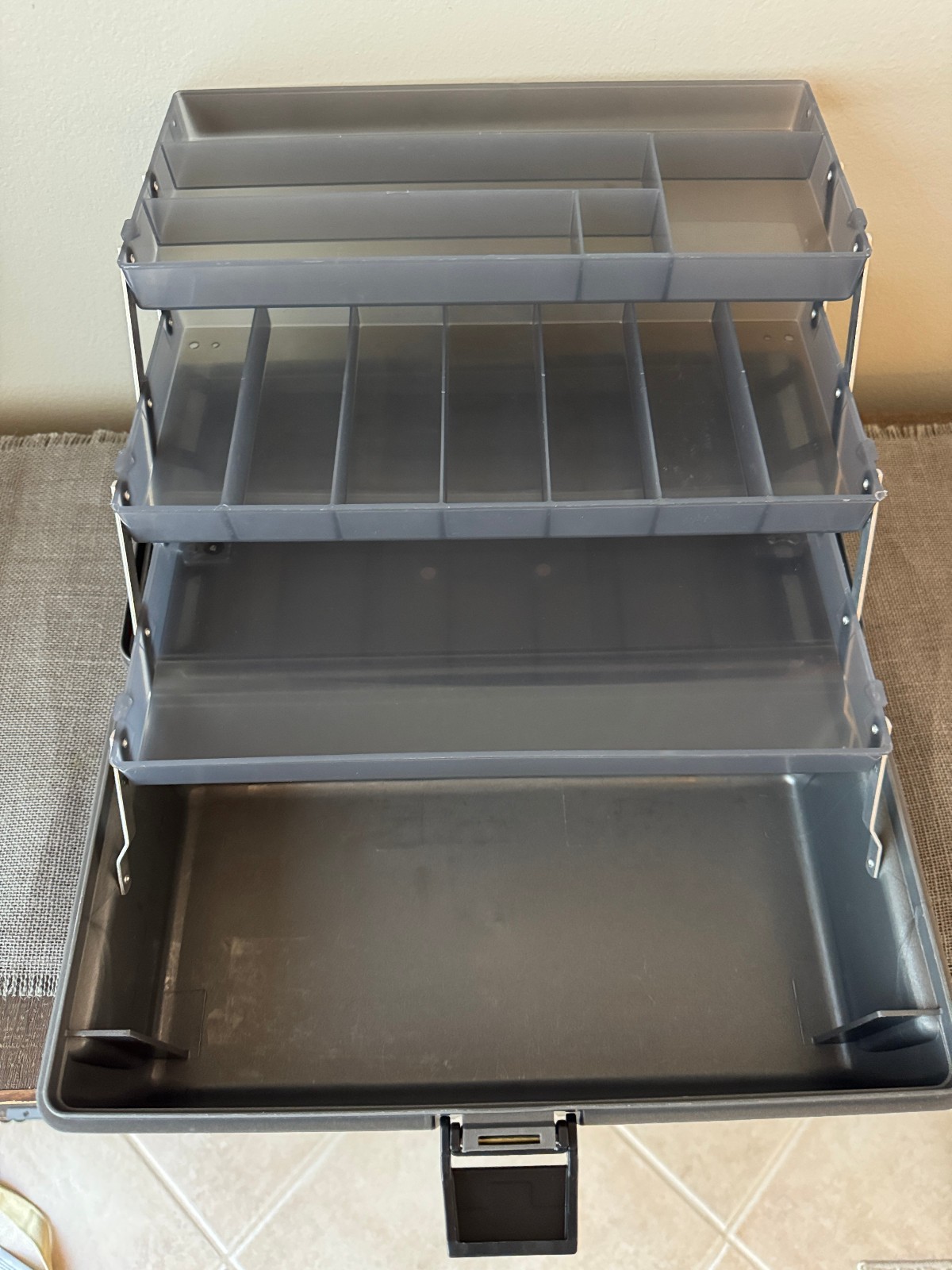 Vintage Art Bin 3 Tray Organizer Box 8413 1990s Gray Craft Storage Box USA MADE