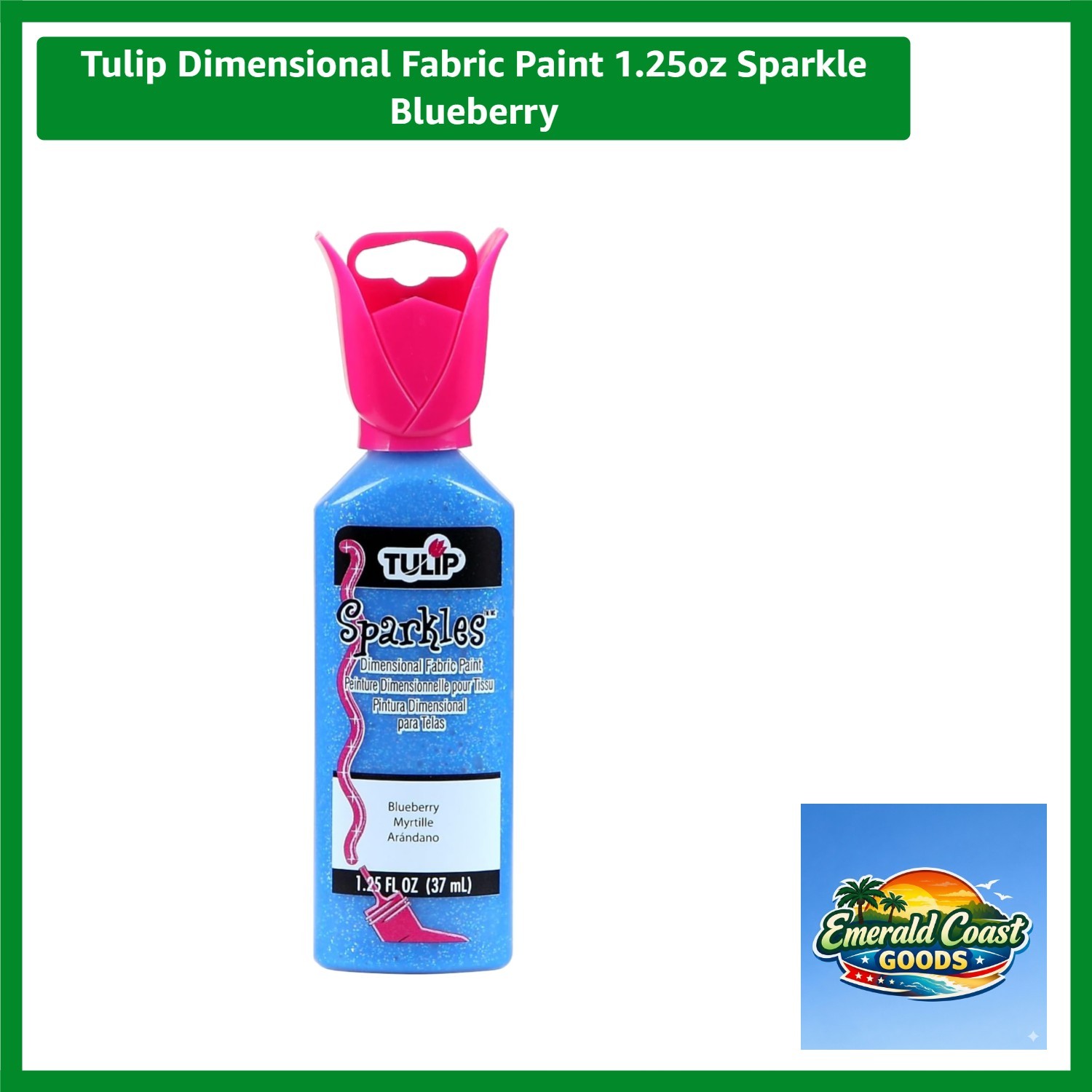 Dimensional Gel Paint 1.25oz Sparkle Blueberry – Washable Glitter for All Ages