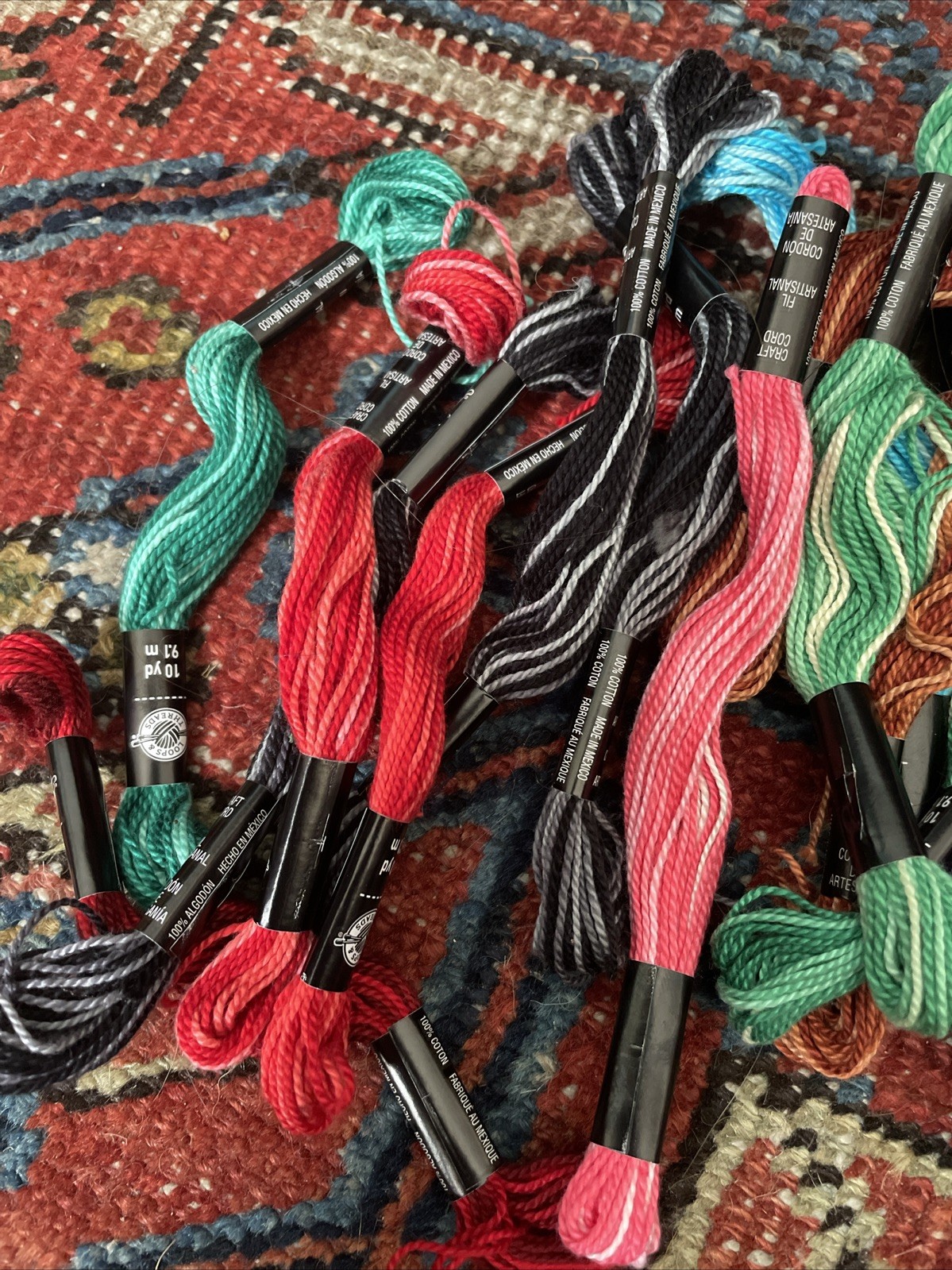 NEW Lot of 23 Loops & Threads 10 Yards Craft Cord Assorted Colors Variegated
