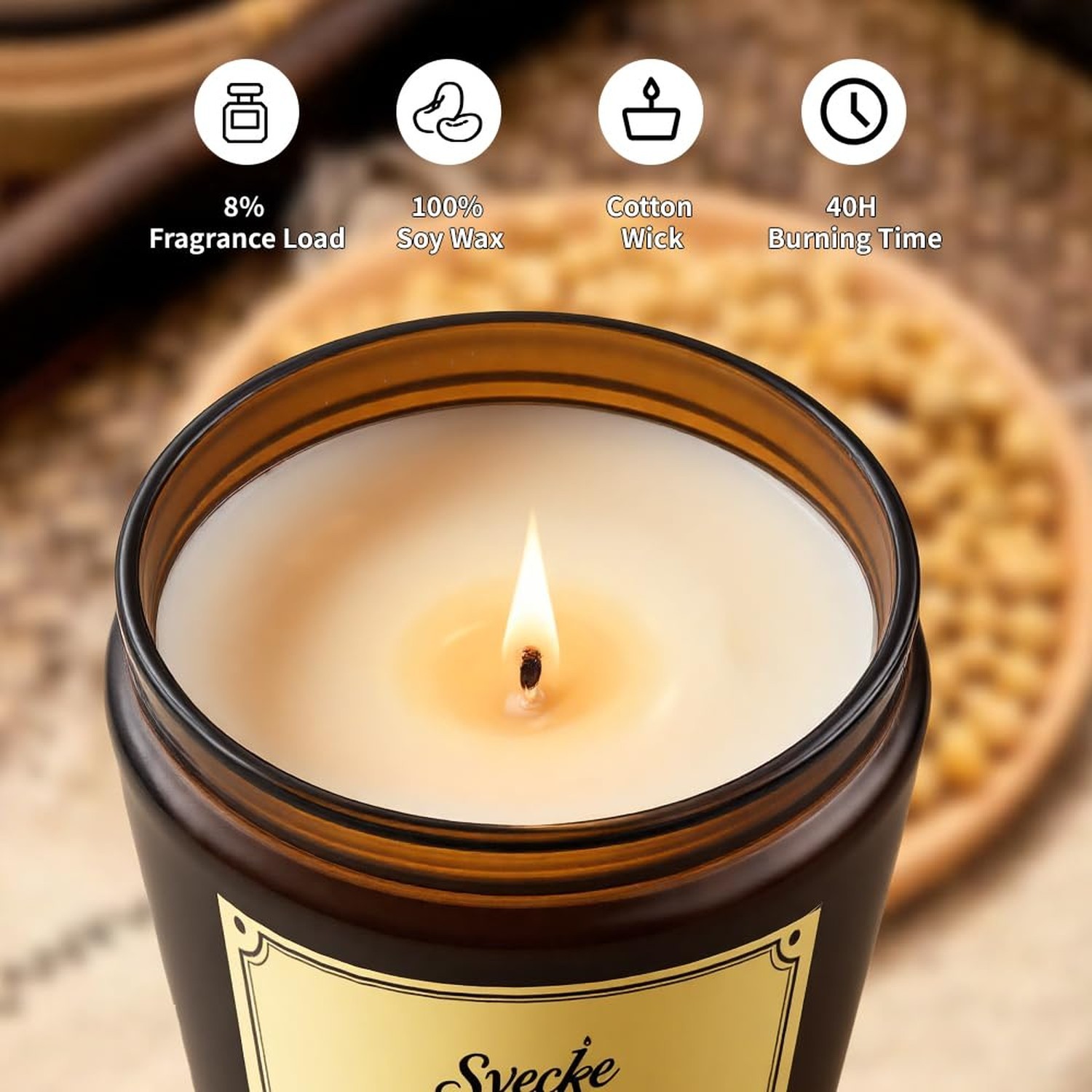 Lavender Scented Candles, 7oz Soy Wax Candle, Long Lasting Aromatherapy Jar C…