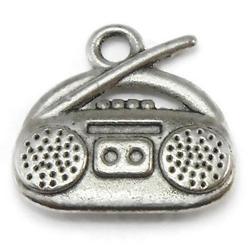 8pcs Radio Charms boombox music, jewelry making supplies