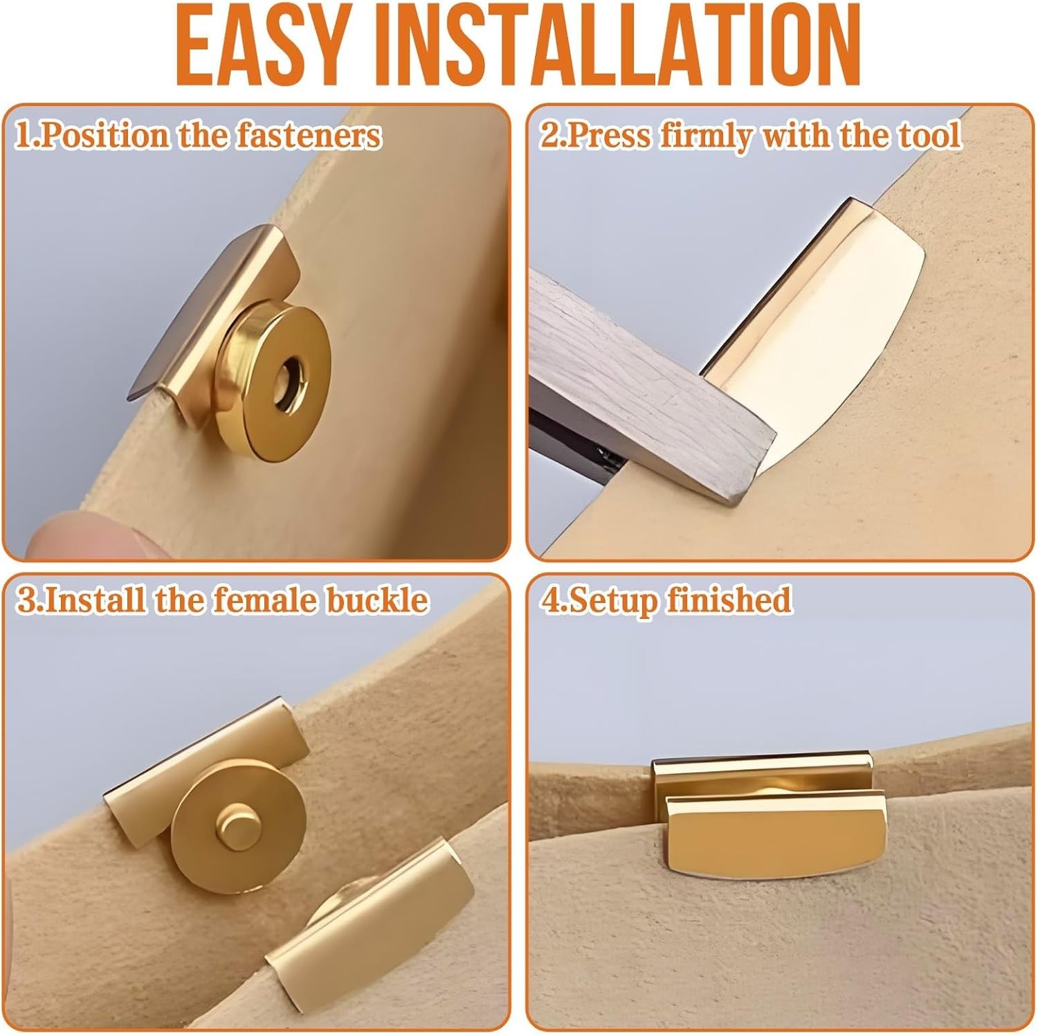 6Pairs Snap Buttons No-Sewing Clip Closures Metal Seamless Magnetic Buckle Clasp