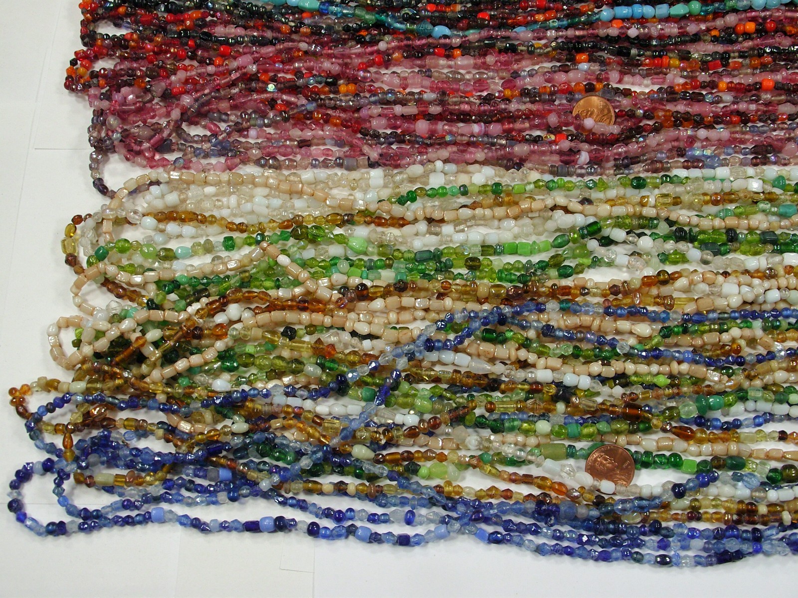 30 Strands 36″ India Handmade Assorted Color Glass Beads Wholesale Bulk (CT-60)