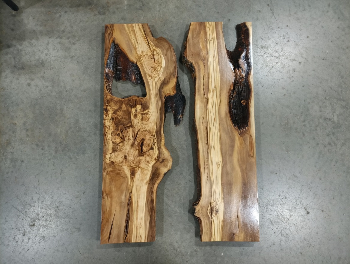 Burl Olive Wood Slab for DIY Epoxy River Table, Project Ready for Epoxy Resin