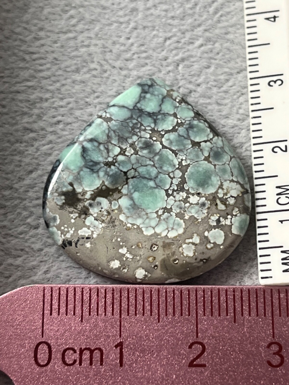 Poseidon Variscite “Starfox” mine 24.45 ctw Pear Tear drop Cabochon Tonopah NV