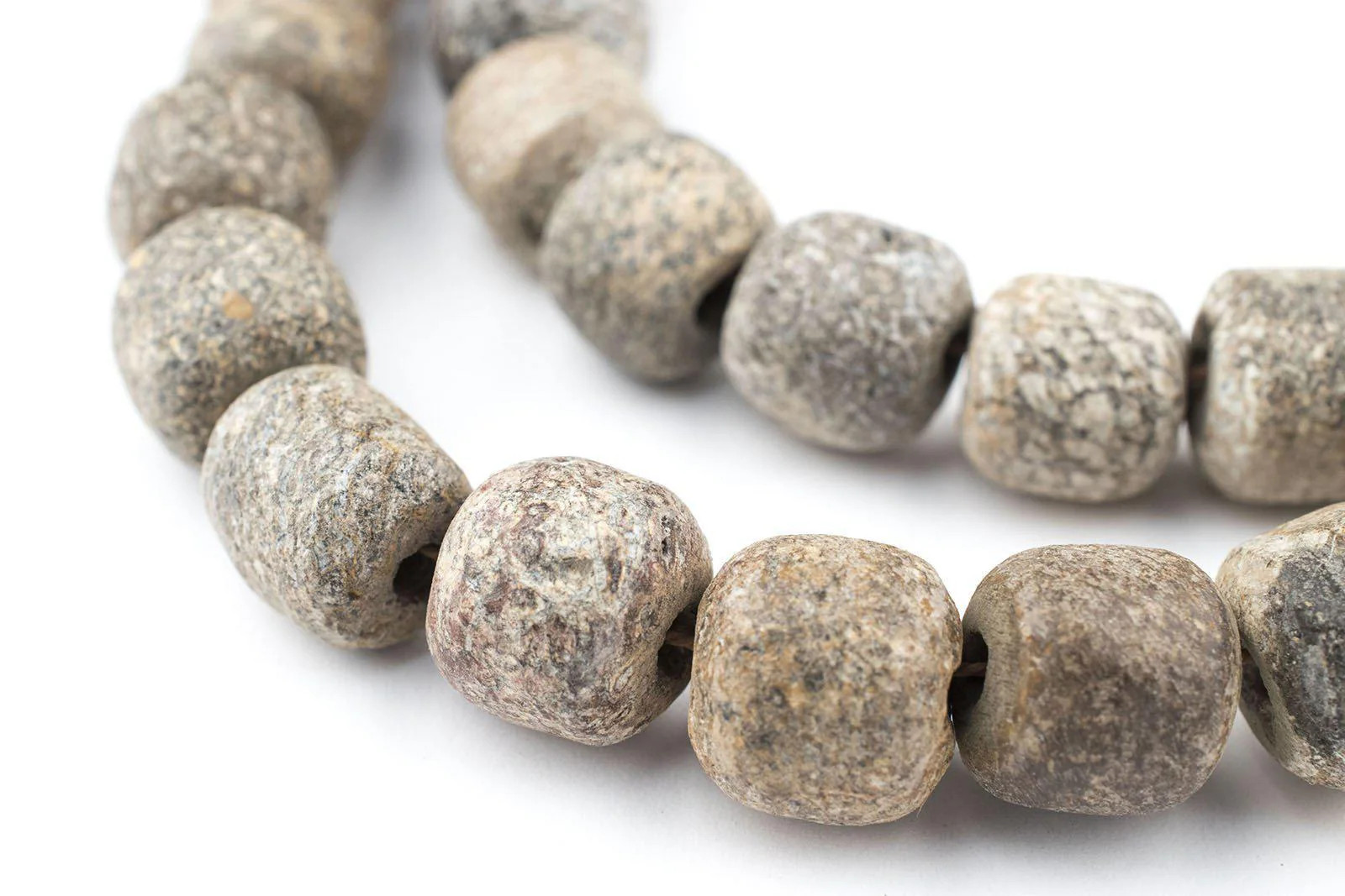 Fossilized Stegodon Stone Beads 10mm Indonesia Brown Round Gemstone Large Hole