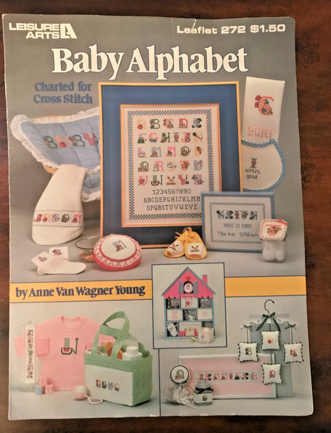 Leisure Arts Baby Alphabet Cross Stitch Pattern Leaflet 272 Vintage 1983